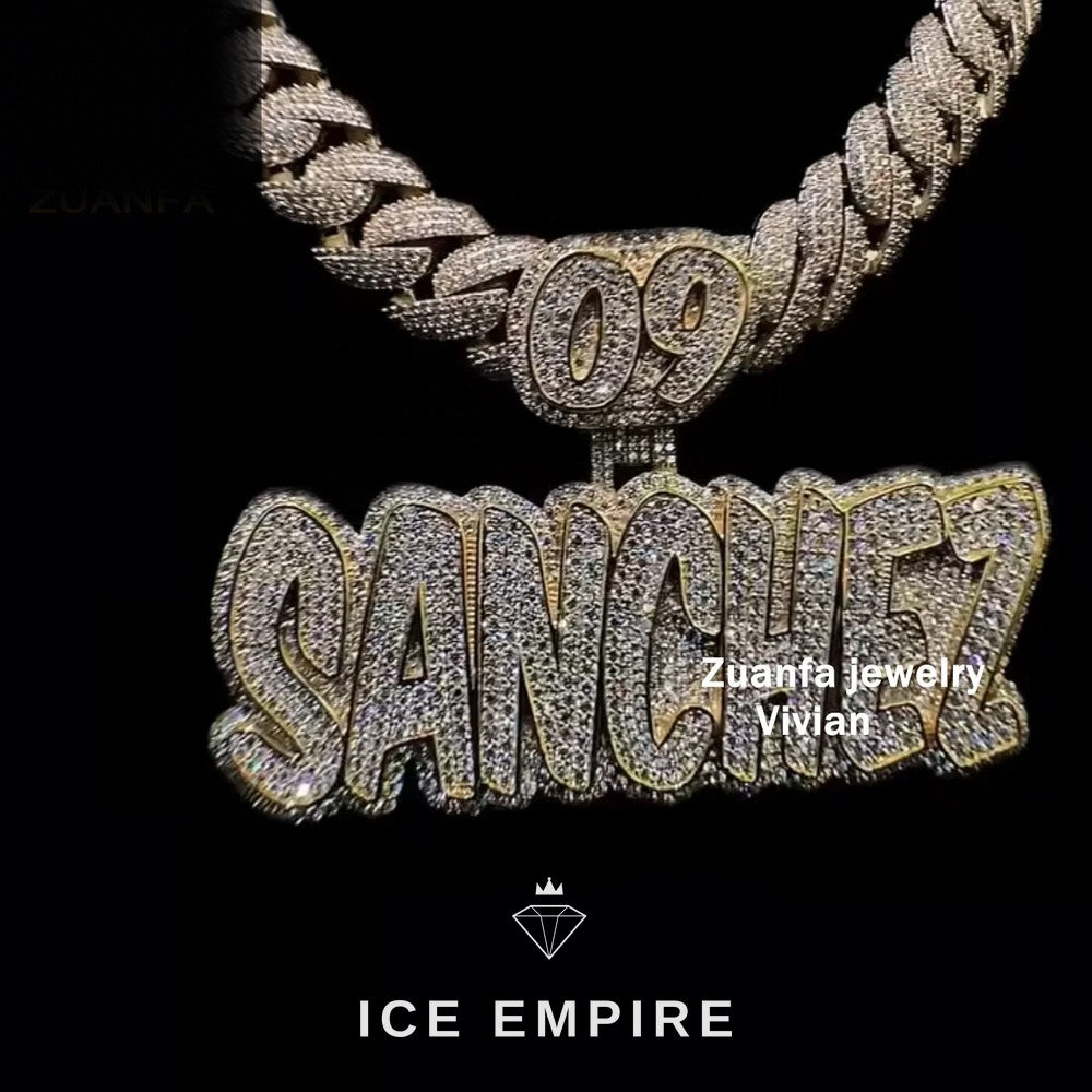 Iced Out Rose Gold Plated Moissanite Pendant