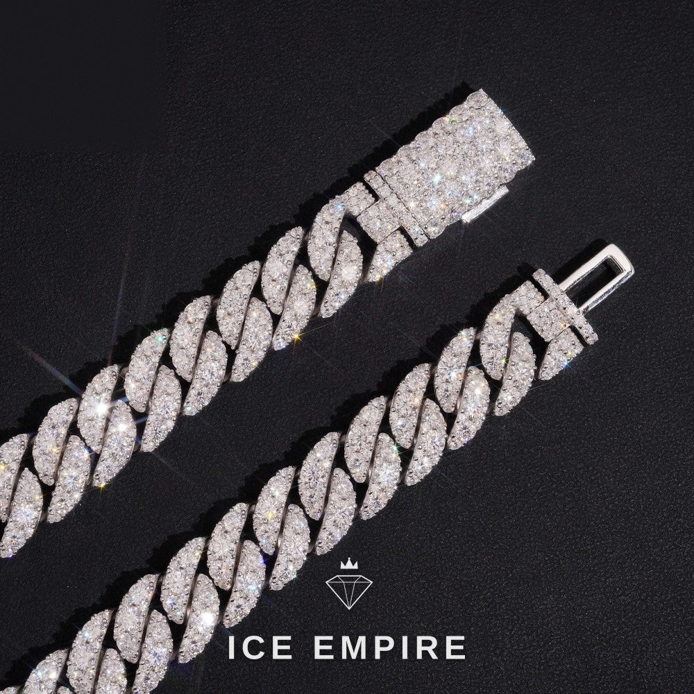 Iced Out Rose Gold Plated Moissanite Cuban Chain