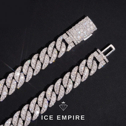 Iced Out Rose Gold Plated Moissanite Cuban Chain