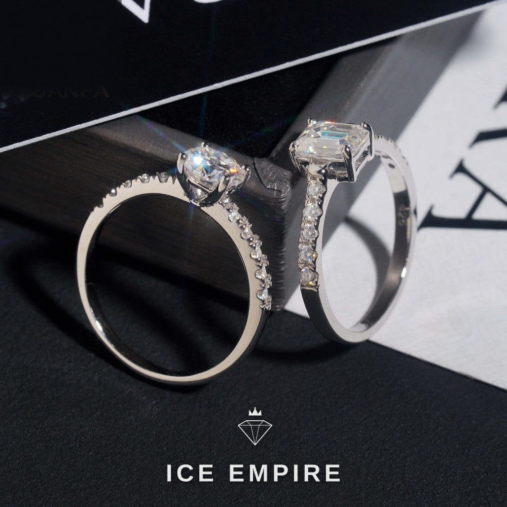 Iced Out 925 Silver Moissanite Wedding Band