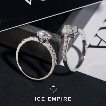 Iced Out 925 Silver Moissanite Wedding Band