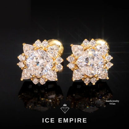 Iced Out 925 Silver Moissanite Earrings