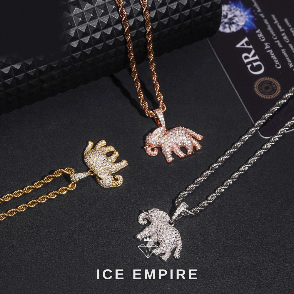 Iced Out Rose Gold Plated Moissanite Pendant
