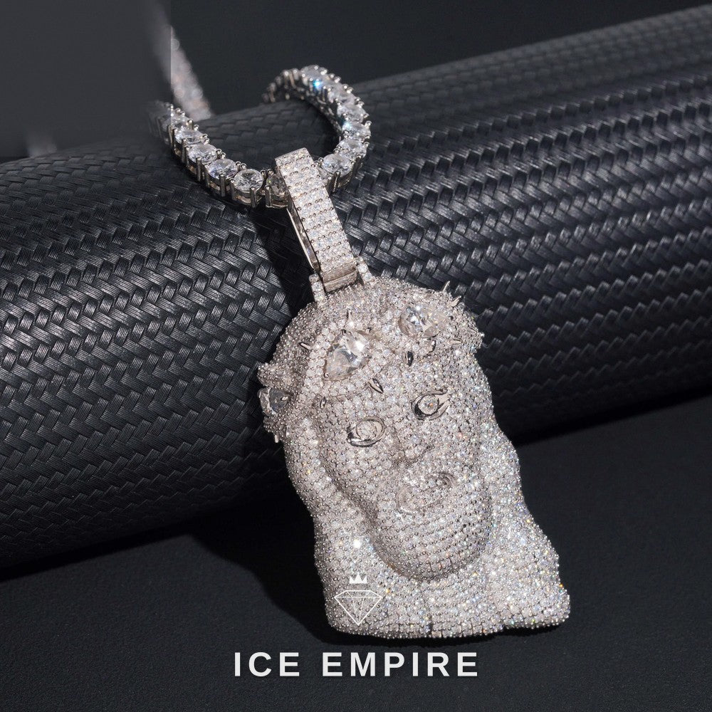 Iced Out Rose Gold Plated Moissanite Pendant
