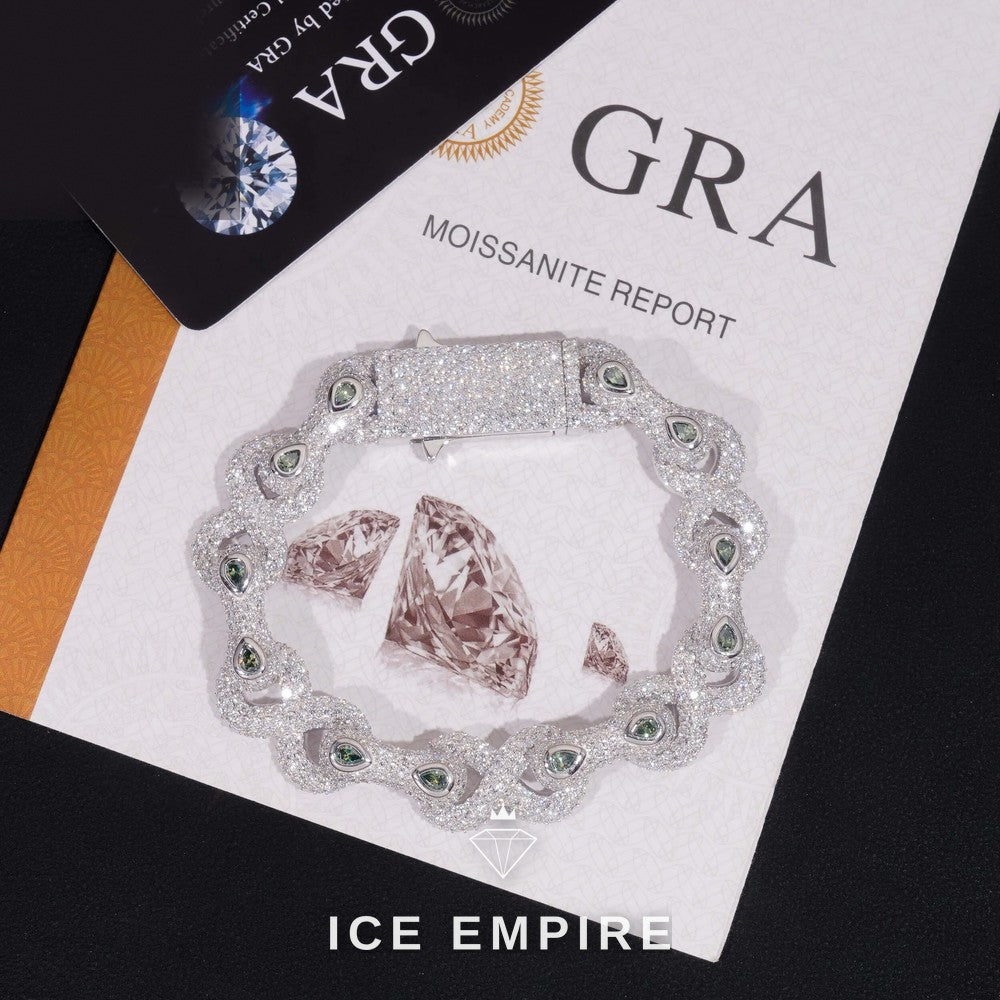 Iced Out 925 Silver Moissanite Cuban Chain