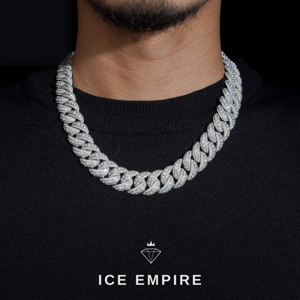Iced Out Rose Gold Plated Moissanite Cuban Chain