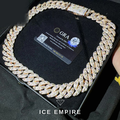 Iced Out Rose Gold Plated Moissanite Cuban Chain