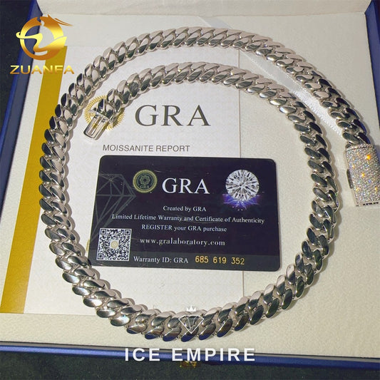 Iced Out Rose Gold Plated Moissanite Cuban Chain