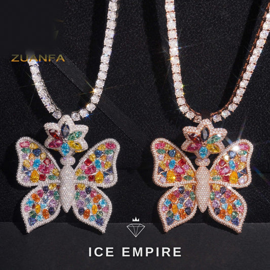 Iced Out Baguette 925 Silver Pendant