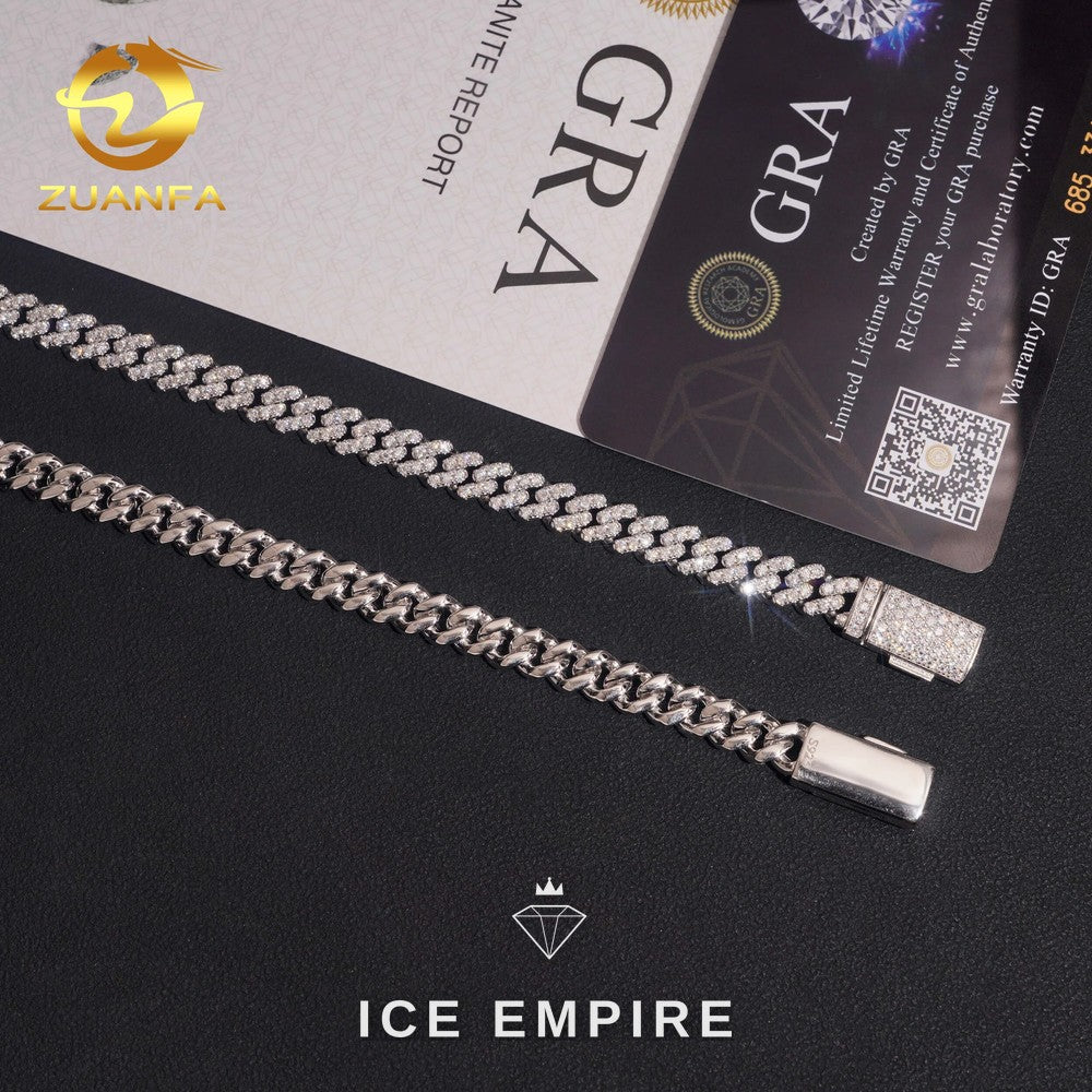 Iced Out 925 Silver Moissanite Cuban Chain