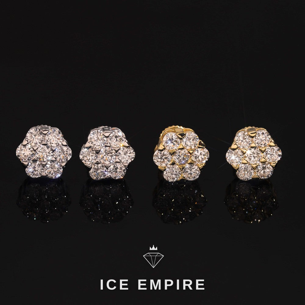 Iced Out Rose Gold Plated Lab Grown Diamond Earrings