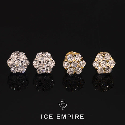 Iced Out Rose Gold Plated Lab Grown Diamond Earrings