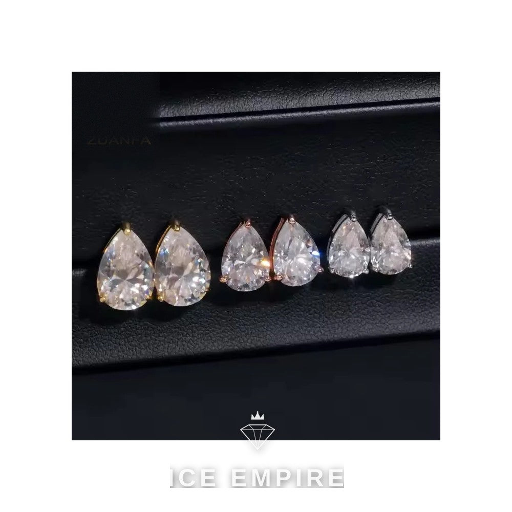 Iced Out 925 Silver Moissanite Stud Earrings