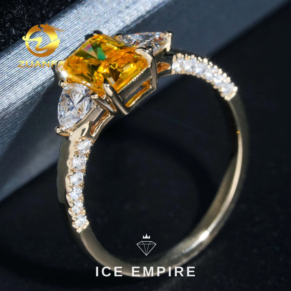 Iced Out Rose Gold Plated Moissanite Wedding Band