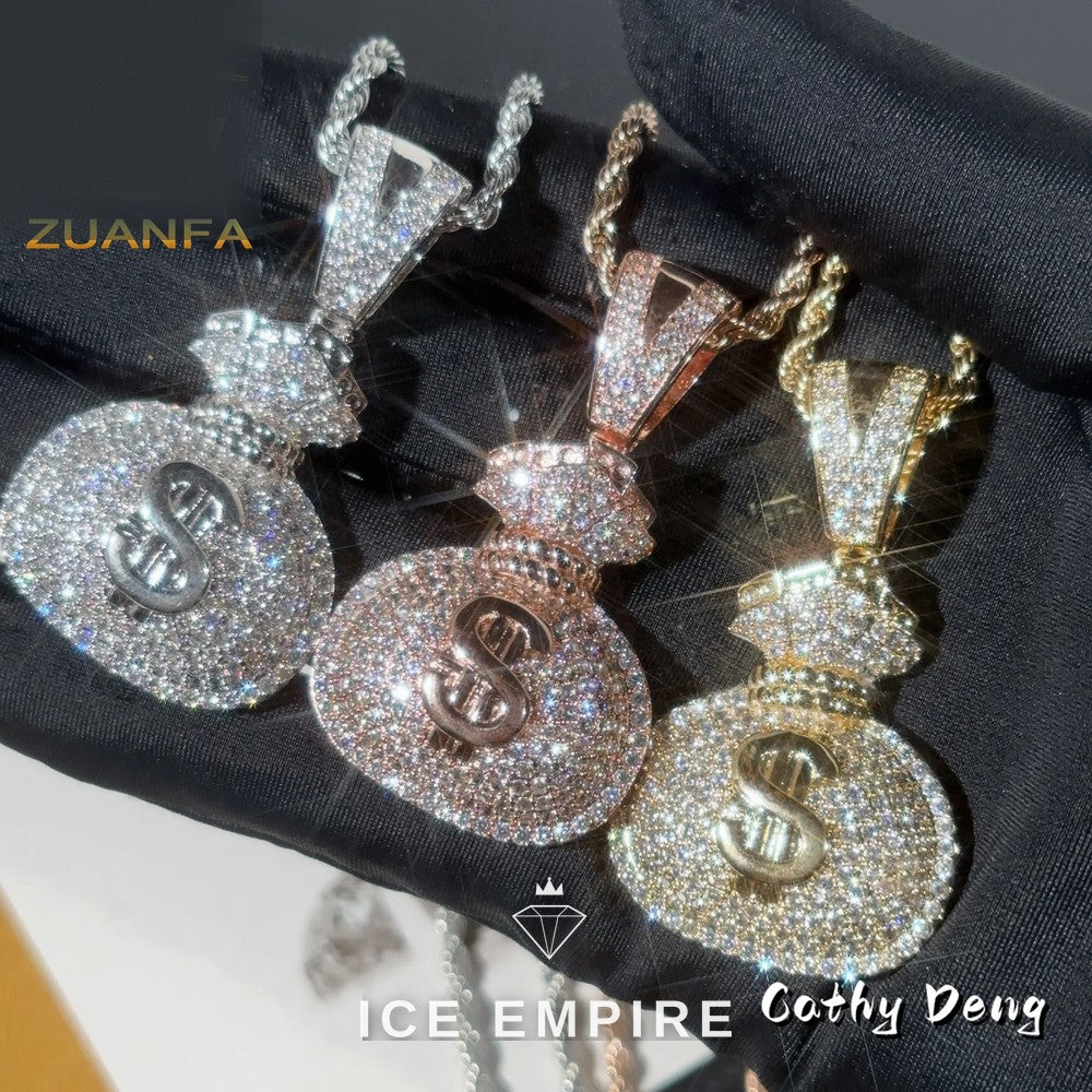 Iced Out 925 Silver Moissanite Rope Chain