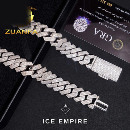Iced Out Rose Gold Plated Moissanite Cuban Chain