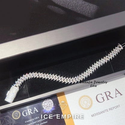 Iced Out 925 Silver Moissanite Cuban Chain