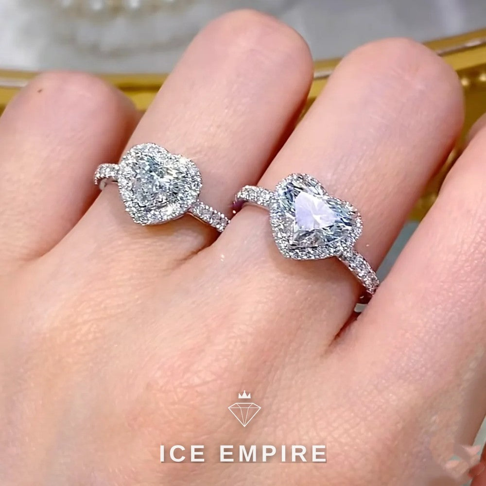 Iced Out Heart 10K Gold Lab Grown Diamond Ring