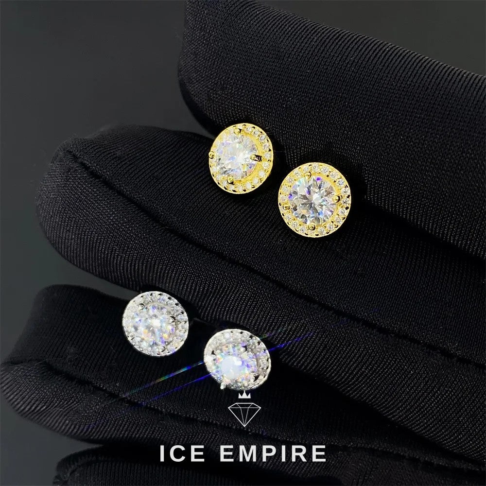 Iced Out 925 Silver Moissanite Earrings