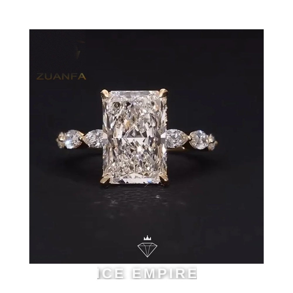 Iced Out Gold Plated Lab Grown Diamond Wedding Band