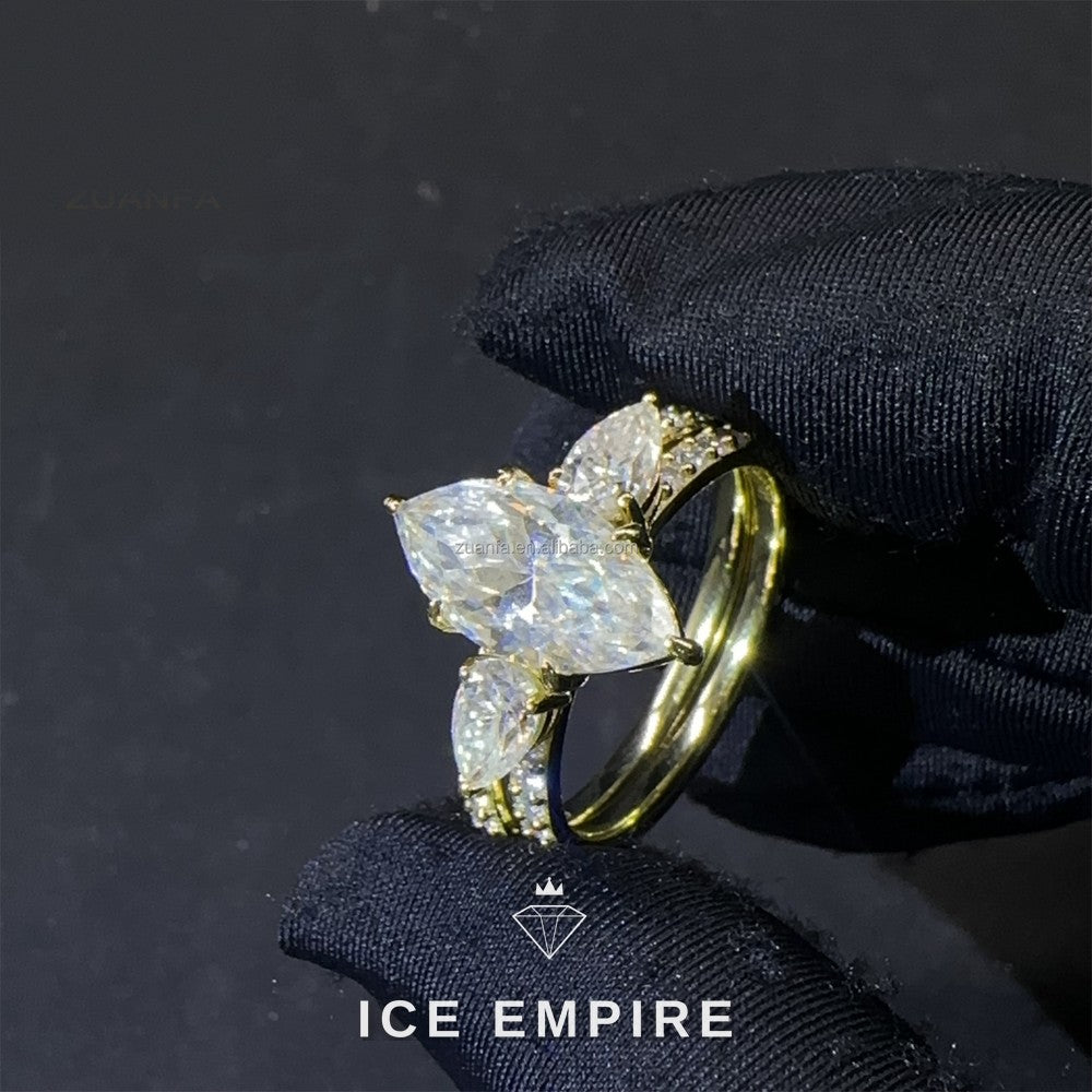 Iced Out 14K Gold Lab Grown Diamond Engagement Ring