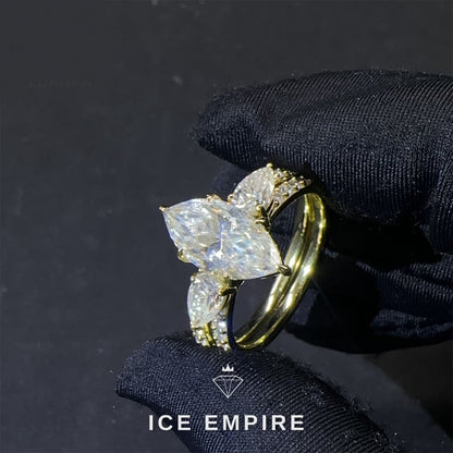 Iced Out 14K Gold Lab Grown Diamond Engagement Ring