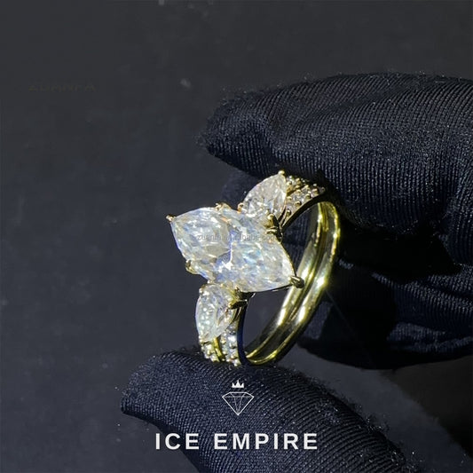 Iced Out 14K Gold Lab Grown Diamond Engagement Ring