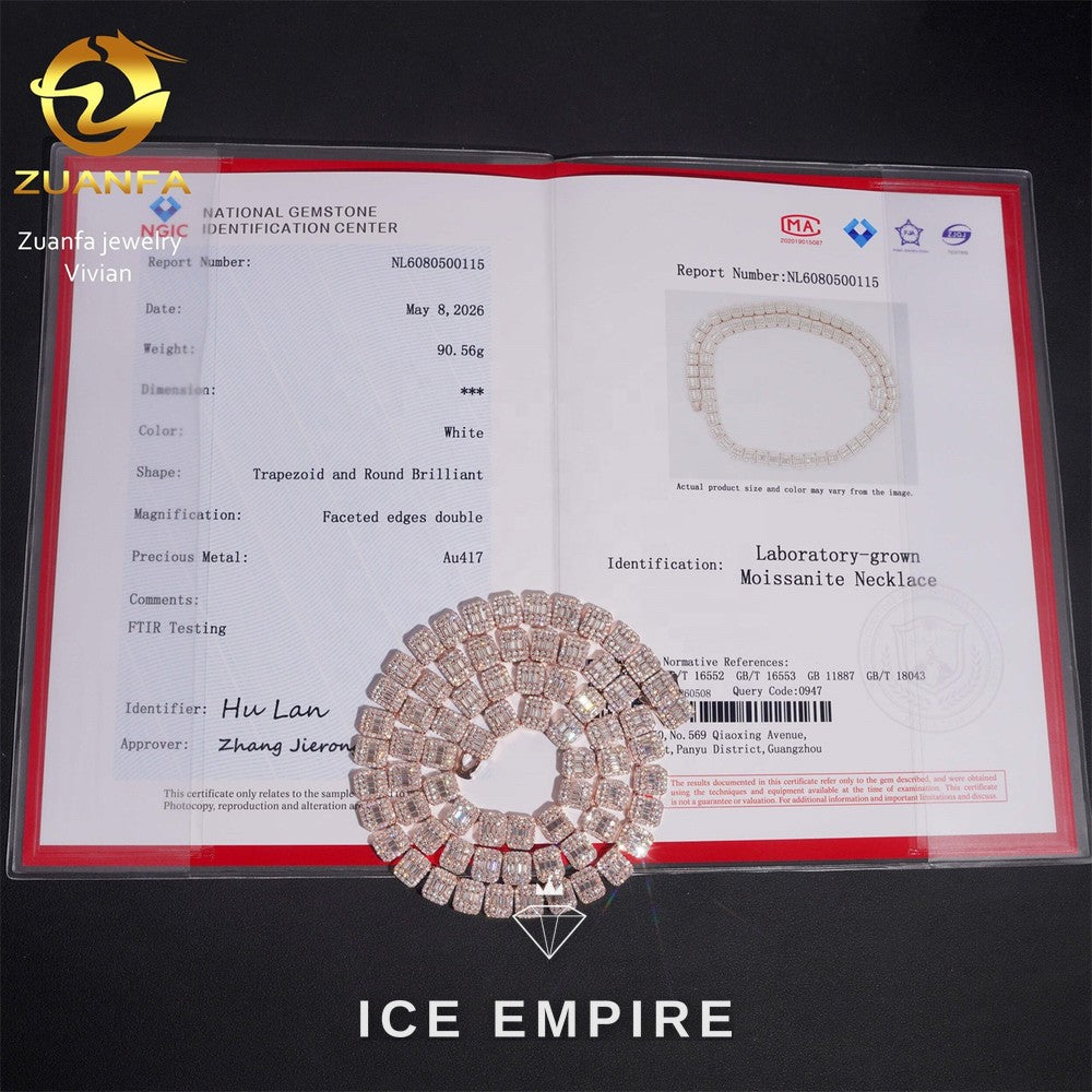 Iced Out Rose Gold Plated Moissanite Cuban Chain