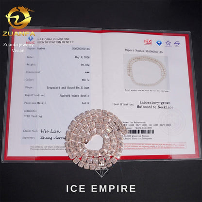 Iced Out Rose Gold Plated Moissanite Cuban Chain