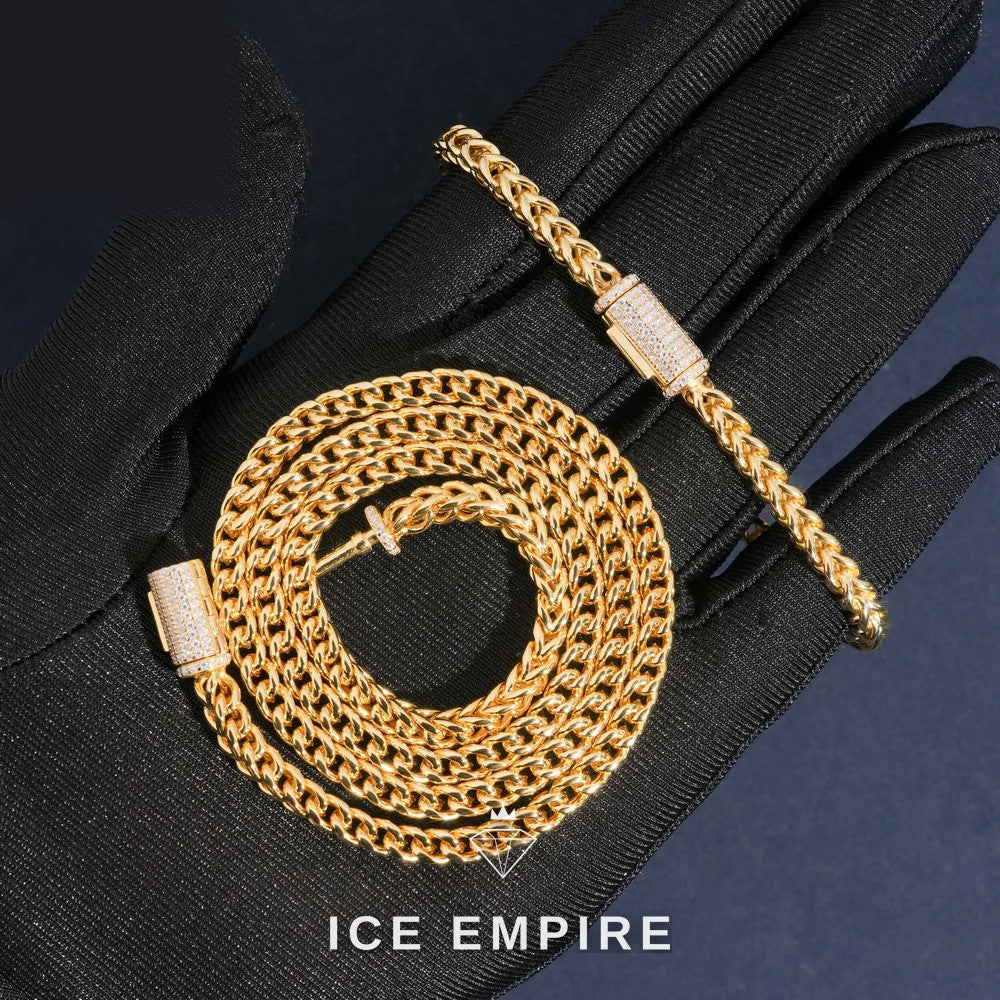Iced Out Rose Gold Plated Moissanite Cuban Chain