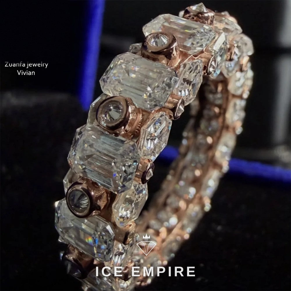 Iced Out 925 Silver Moissanite Ring