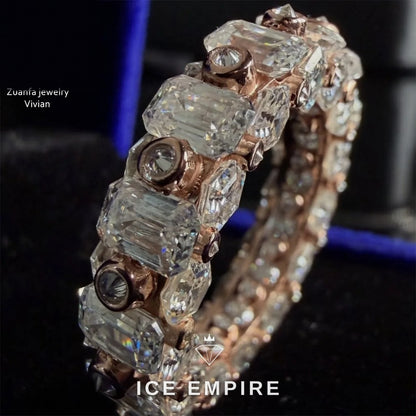 Iced Out 925 Silver Moissanite Ring