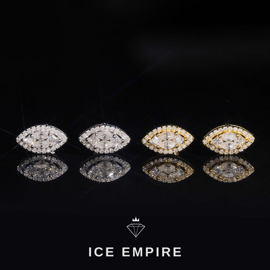 Iced Out Gold Plated Moissanite Stud Earrings