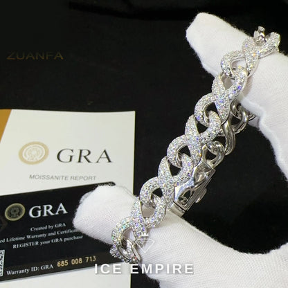 Iced Out Gold Plated Moissanite Cuban Chain