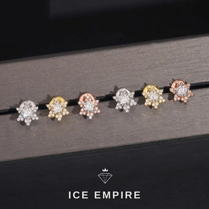 Iced Out Rose Gold Plated Moissanite Earrings