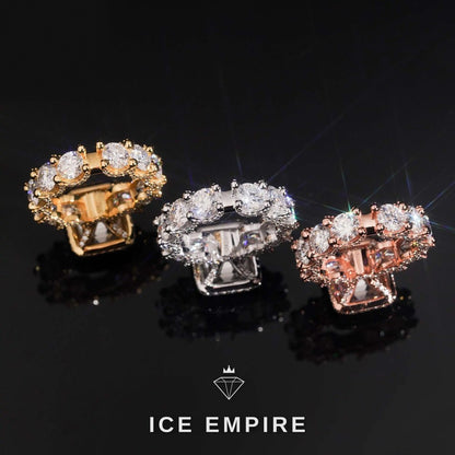 Iced Out 925 Silver Moissanite Engagement Ring