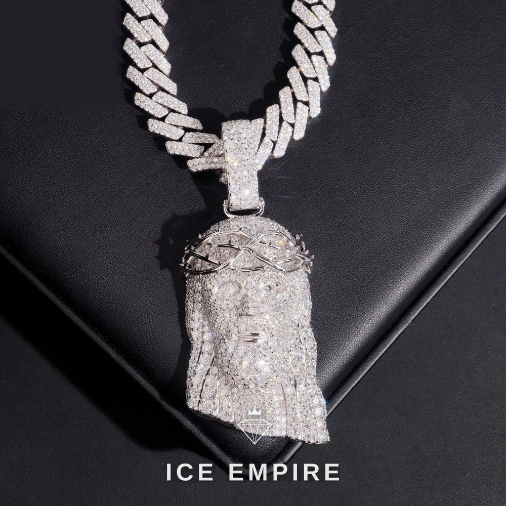Iced Out 18K Gold Moissanite Pendant