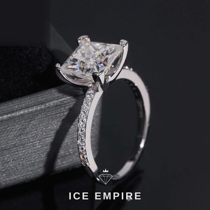Iced Out Rose Gold Plated Moissanite Wedding Band