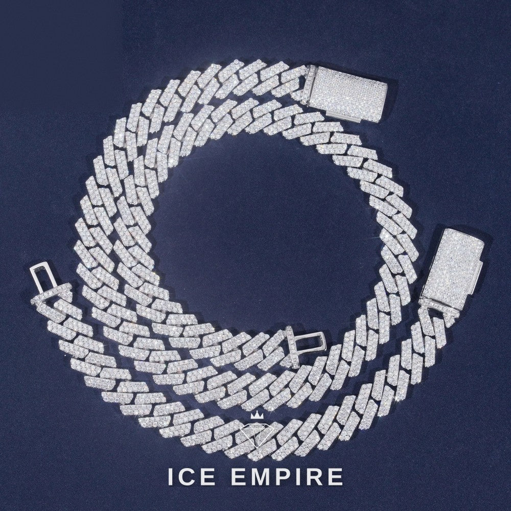 Iced Out Rose Gold Plated Moissanite Cuban Chain