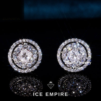 Iced Out Rose Gold Plated Moissanite Earrings