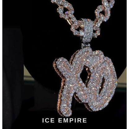 Iced Out Rose Gold Plated Moissanite Pendant