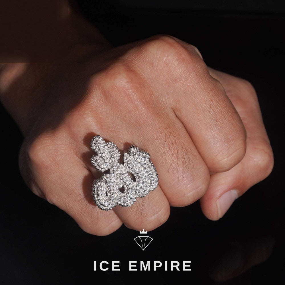 Iced Out Rose Gold Plated Moissanite Ring