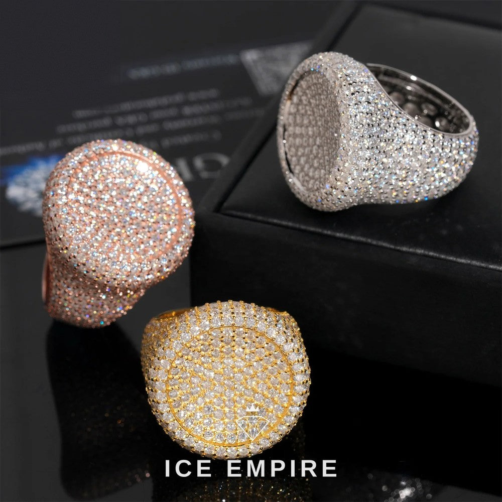 Iced Out Gold Plated Moissanite Ring
