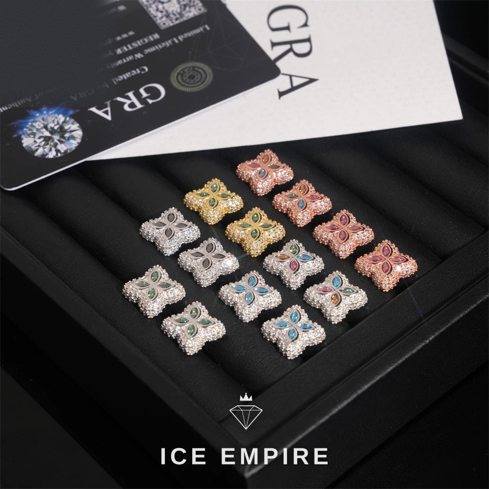 Iced Out 925 Silver Moissanite Stud Earrings