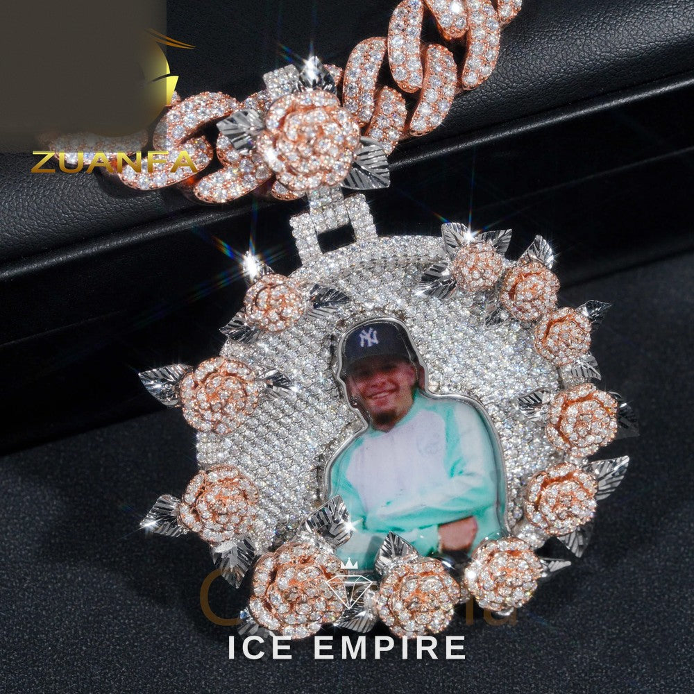 Iced Out 925 Silver Moissanite Pendant