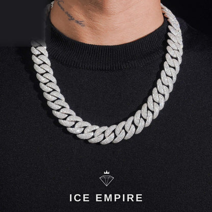 Iced Out Rose Gold Moissanite Cuban Chain