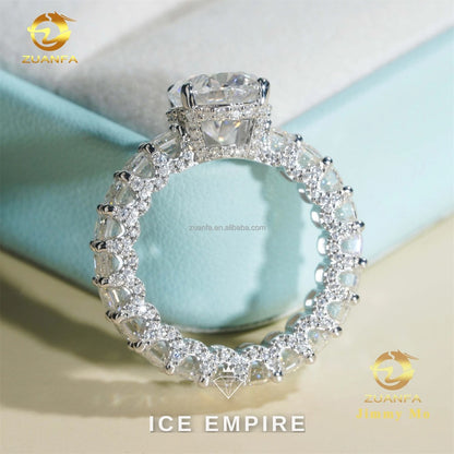 Iced Out 925 Silver Moissanite Ring