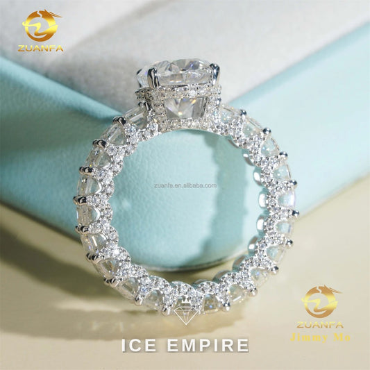 Iced Out 925 Silver Moissanite Ring