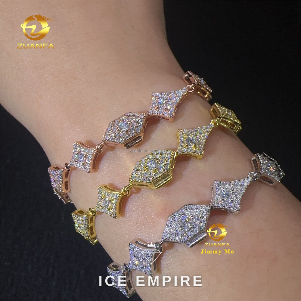 Iced Out 925 Silver Moissanite Tennis Chain