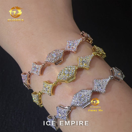 Iced Out 925 Silver Moissanite Tennis Chain